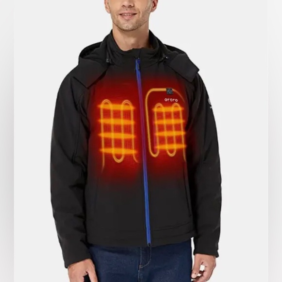 ororo Jackets & Coats Ororo Mens Soft Shell Heated Jacket With Detachable Hood And Battery